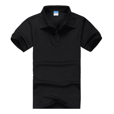 CVC Lapel Polo Shirt Solid Color Workwear Short Sleeve