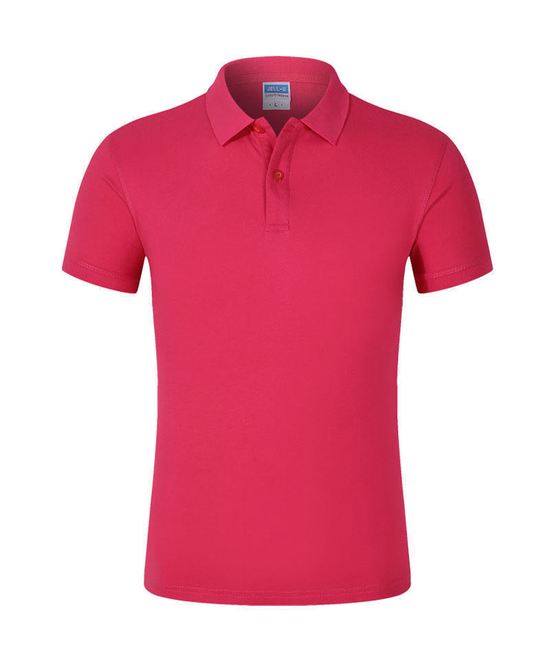 CVC Lapel Polo Shirt Solid Color Workwear Short Sleeve
