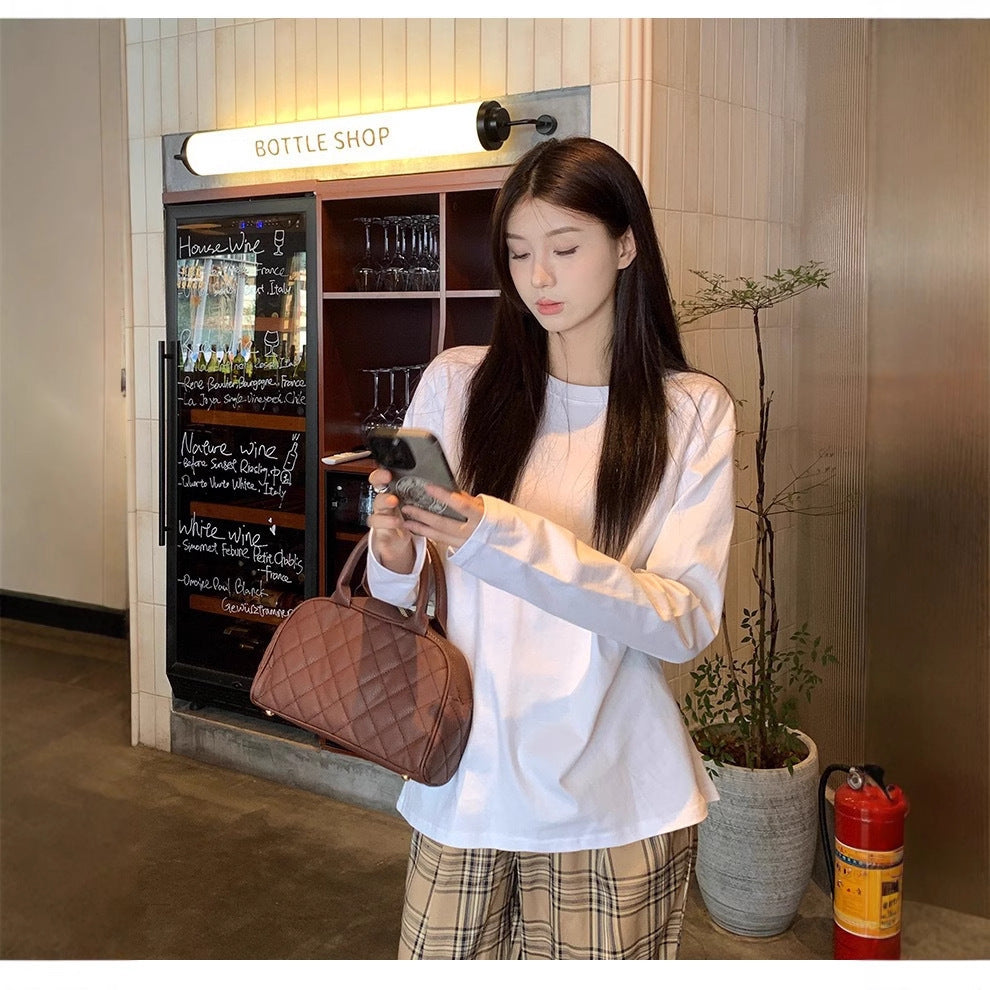 Women's Solid Color Loose Innerwear Base Top