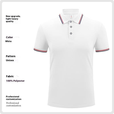 Fashion Is Ice Silk Lapel Short Sleeve Polo Shirt