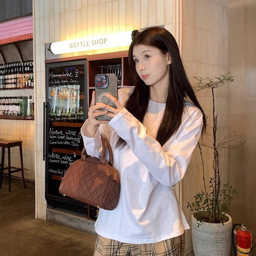 Women's Solid Color Loose Innerwear Base Top