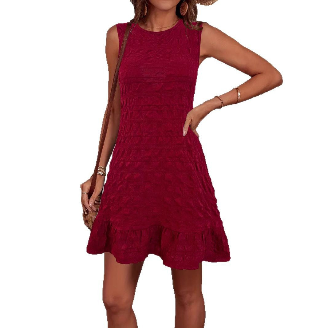 Women's Sleeveless Tie Solid Color Casual Elegant Dress