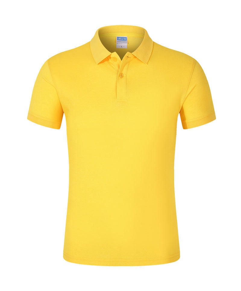 CVC Lapel Polo Shirt Solid Color Workwear Short Sleeve