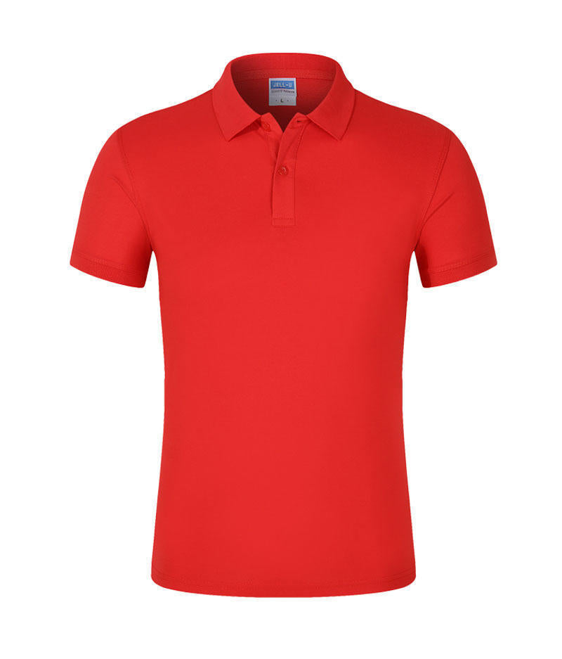 CVC Lapel Polo Shirt Solid Color Workwear Short Sleeve