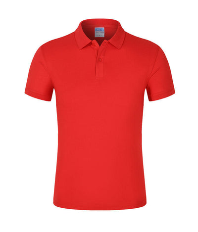 CVC Lapel Polo Shirt Solid Color Workwear Short Sleeve