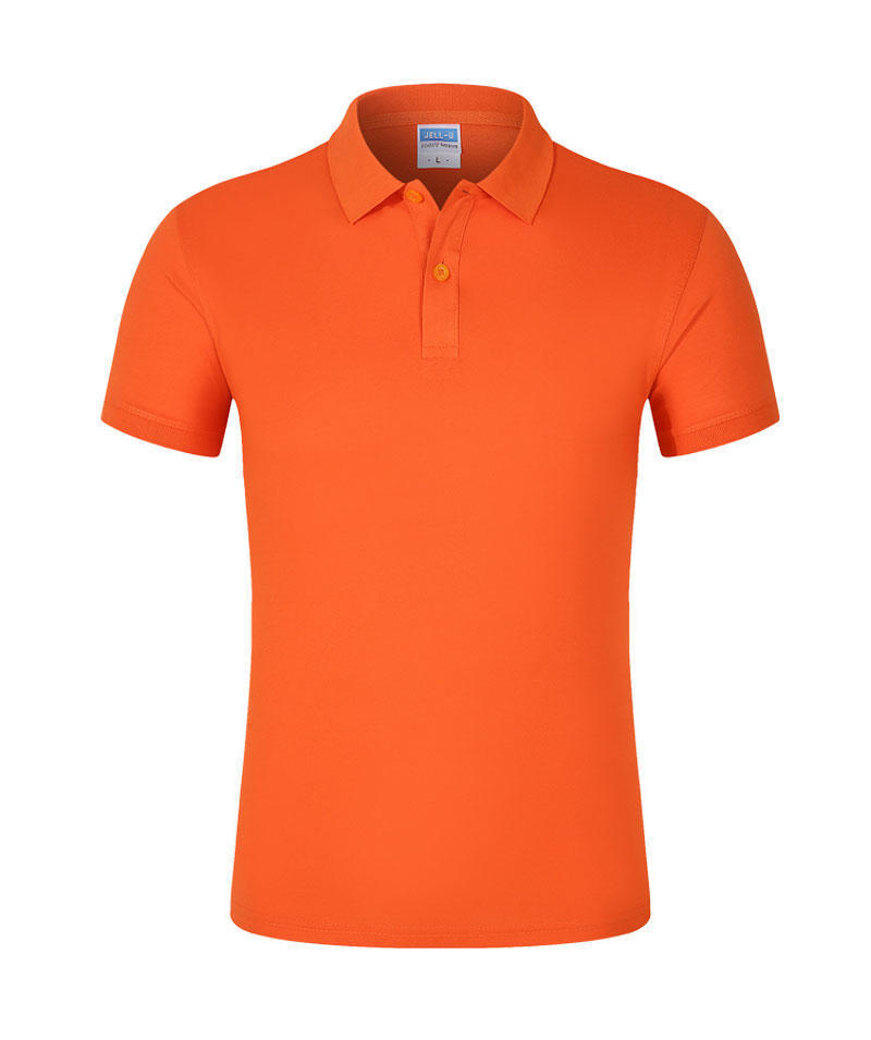 CVC Lapel Polo Shirt Solid Color Workwear Short Sleeve