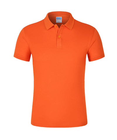 CVC Lapel Polo Shirt Solid Color Workwear Short Sleeve