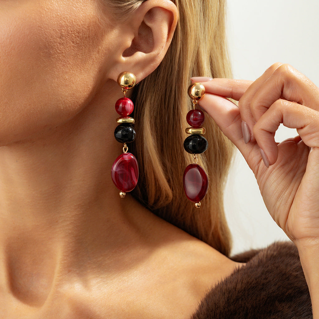 Female Casual Versatile Ethnic-style Irregular CCB Resin Earrings