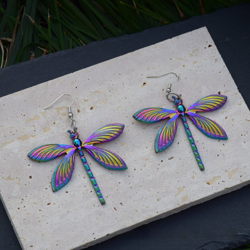 Colorful Rainbow Dragonfly Keychain Keyring