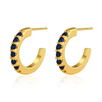 Micro-set Zircon Letter Semi-circle Versatile Earrings For Women