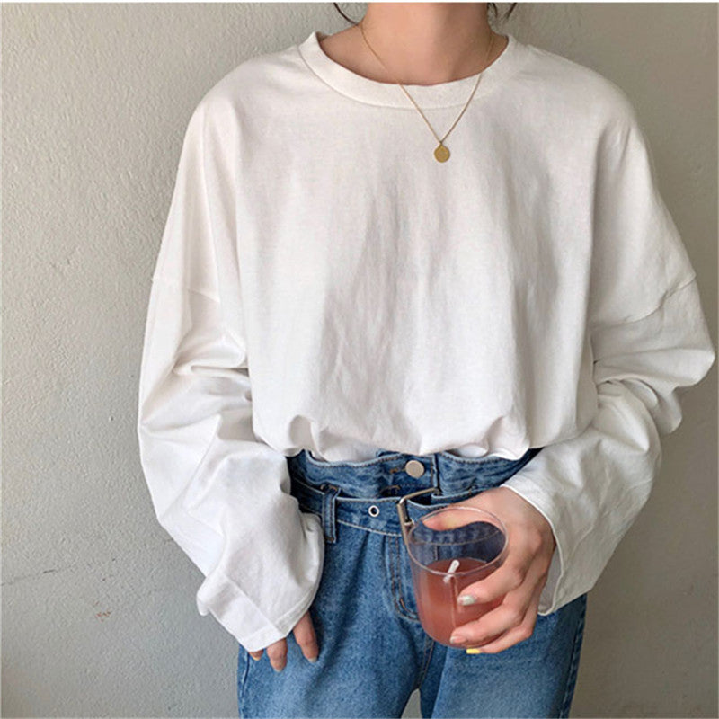 Loose And Lazy Style Versatile Long-sleeved Top