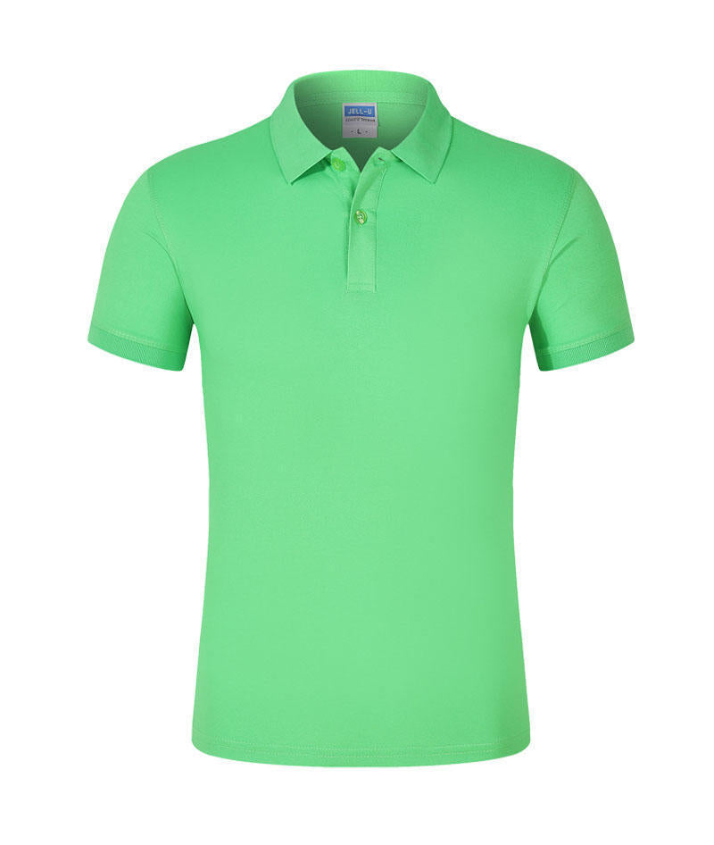 CVC Lapel Polo Shirt Solid Color Workwear Short Sleeve