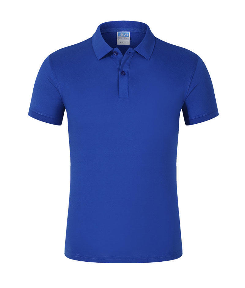 CVC Lapel Polo Shirt Solid Color Workwear Short Sleeve