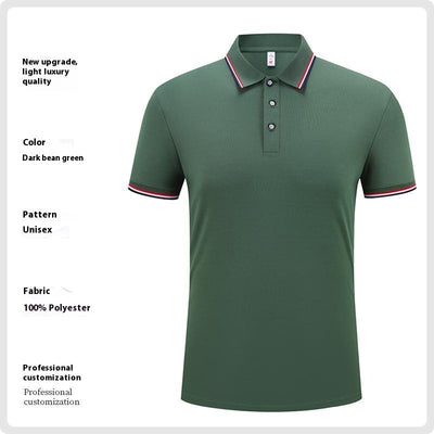 Fashion Is Ice Silk Lapel Short Sleeve Polo Shirt