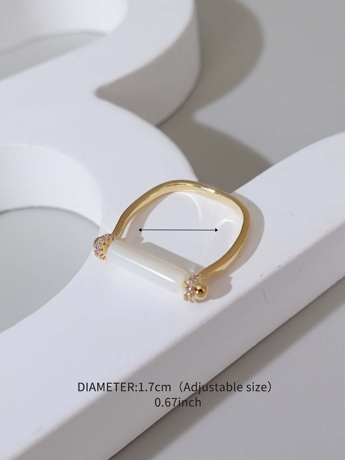 Rotatable Micro-paved Diamond Geometric Light Luxury High-end Ring