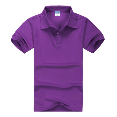 CVC Lapel Polo Shirt Solid Color Workwear Short Sleeve