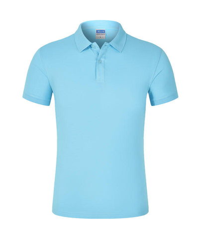 CVC Lapel Polo Shirt Solid Color Workwear Short Sleeve