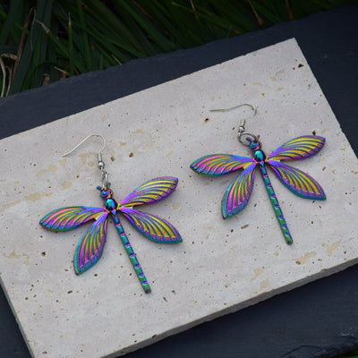 Colorful Rainbow Dragonfly Keychain Keyring