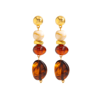 Female Casual Versatile Ethnic-style Irregular CCB Resin Earrings