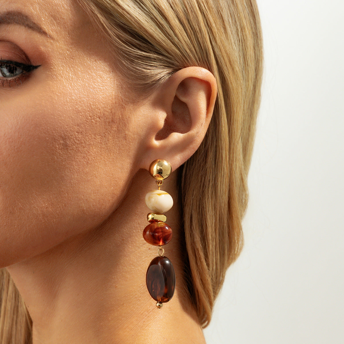 Female Casual Versatile Ethnic-style Irregular CCB Resin Earrings