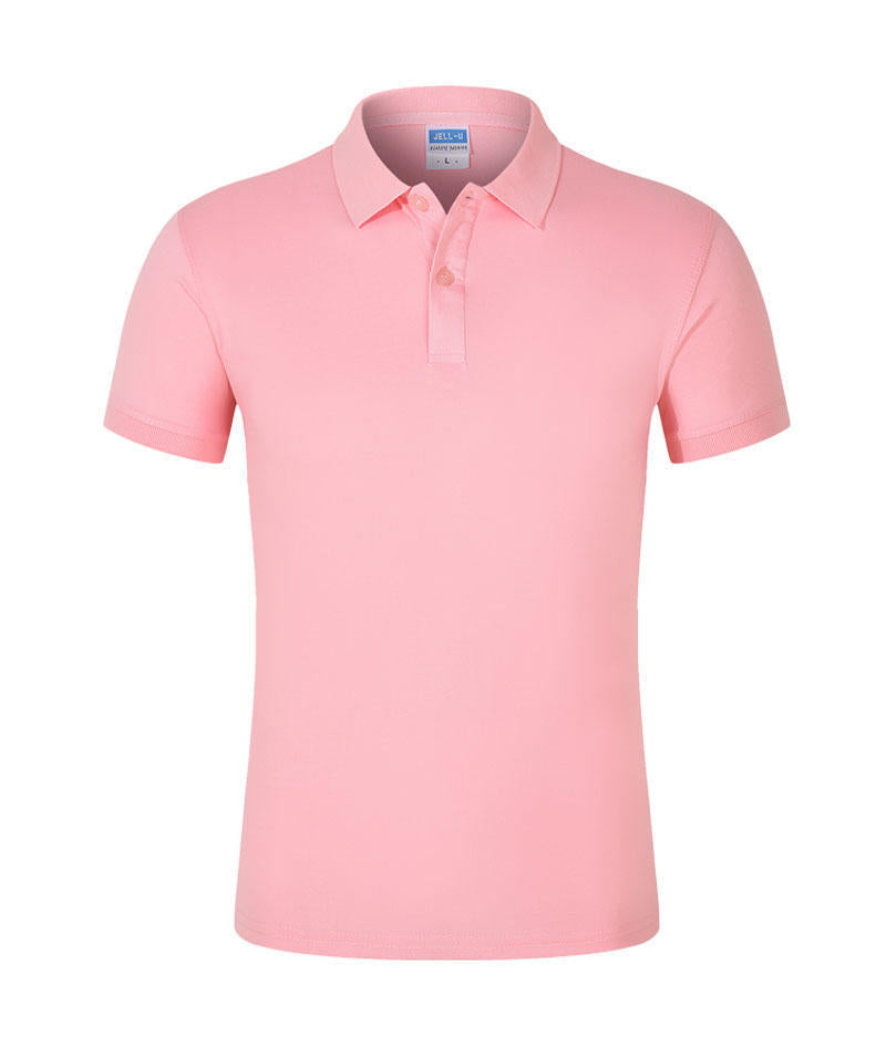 CVC Lapel Polo Shirt Solid Color Workwear Short Sleeve