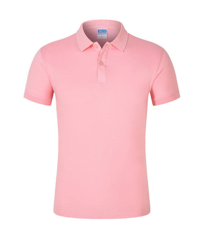 CVC Lapel Polo Shirt Solid Color Workwear Short Sleeve
