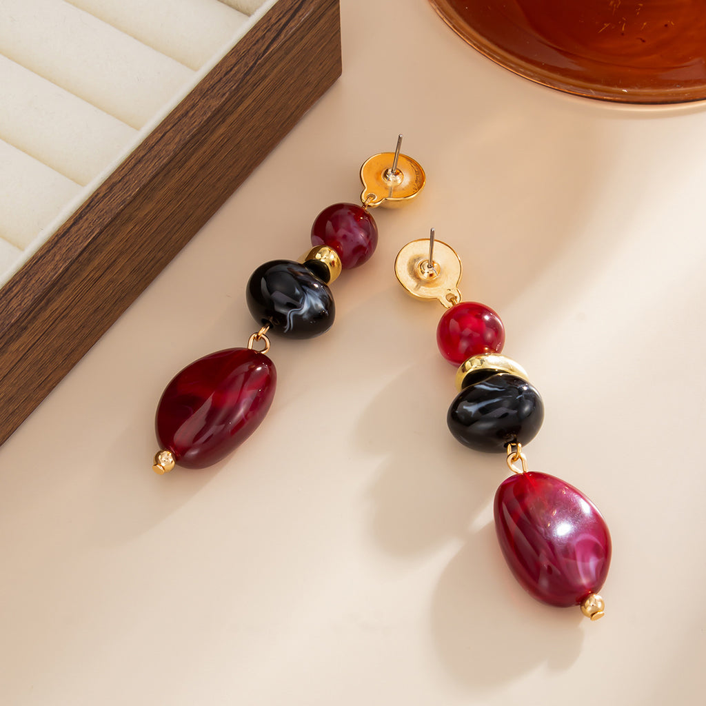 Female Casual Versatile Ethnic-style Irregular CCB Resin Earrings