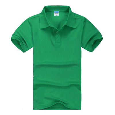 CVC Lapel Polo Shirt Solid Color Workwear Short Sleeve